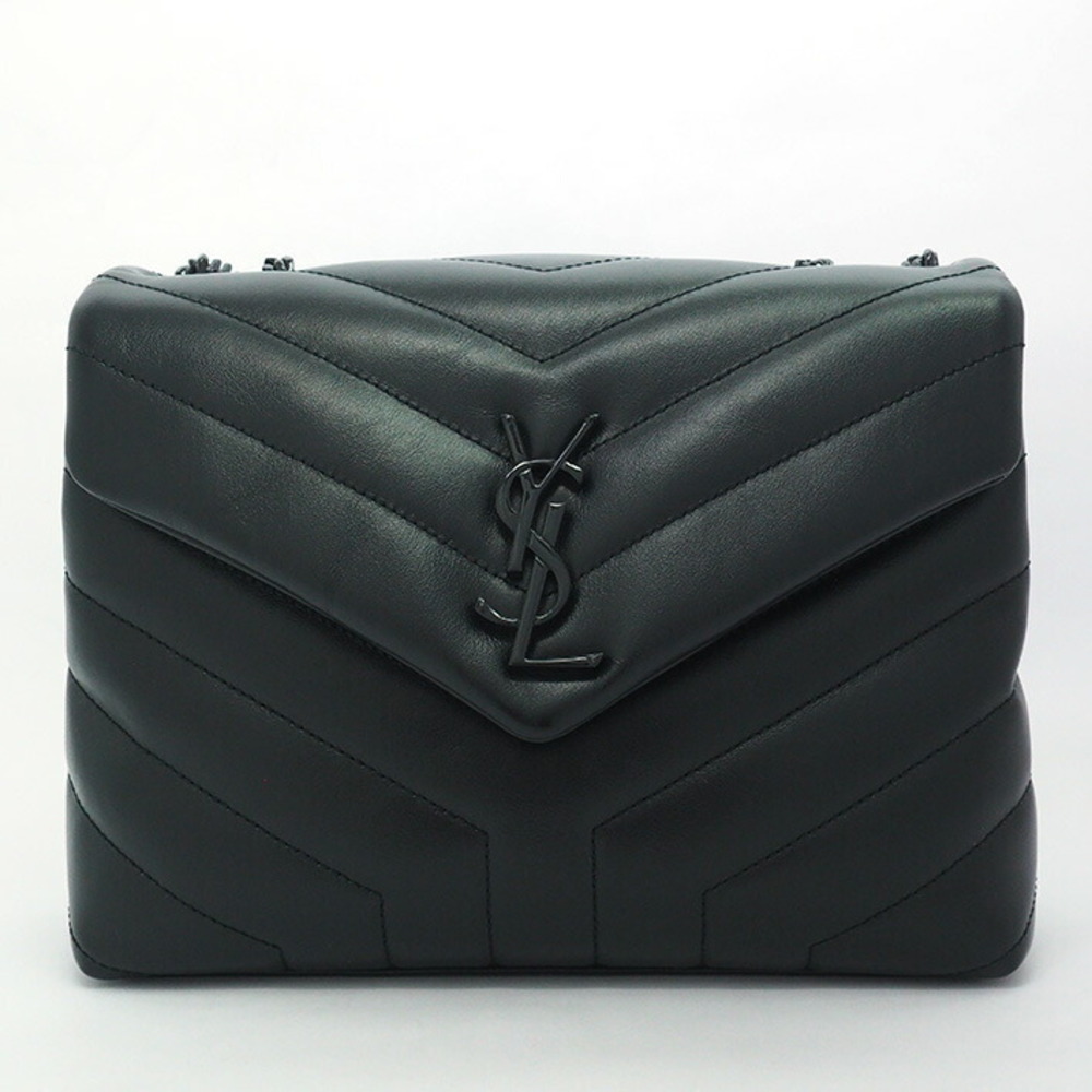 Yves Saint Laurent Quilted Chain Shoulder Bag YSL Logo Loulou